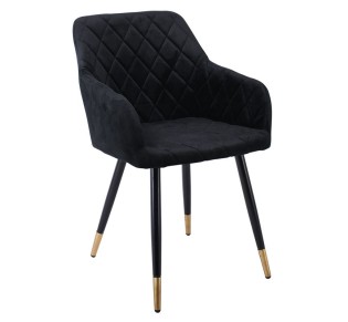 RENA Armchair / Metal Black - Fabric Velure Black