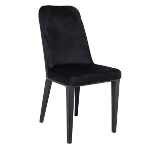 CASTER Chair / Metal Black Paint - Black Velure Fabric