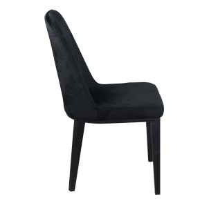CASTER Chair / Metal Black Paint - Black Velure Fabric