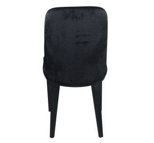 CASTER Chair / Metal Black Paint - Black Velure Fabric