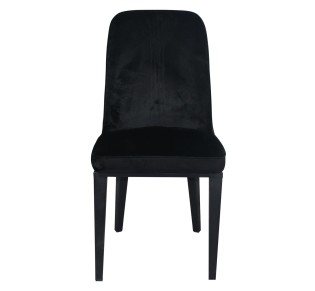 CASTER Chair / Metal Black Paint - Black Velure Fabric