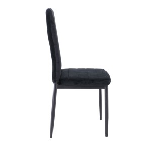JETTA Chair Black Velure Fabric - Black Paint