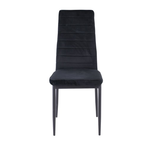 JETTA Chair Black Velure Fabric - Black Paint