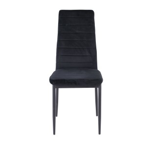 JETTA Chair Black Velure Fabric - Black Paint