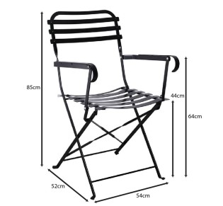 ZAPPEIOU Folding Armchair / Metal - Black