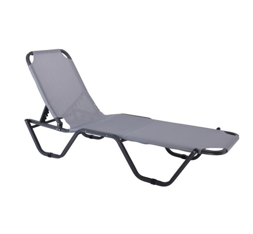 CRETA ALU Anthracite Lounger / Grey Textilene