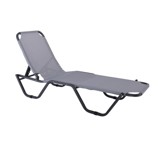 CRETA ALU Anthracite Lounger / Grey Textilene