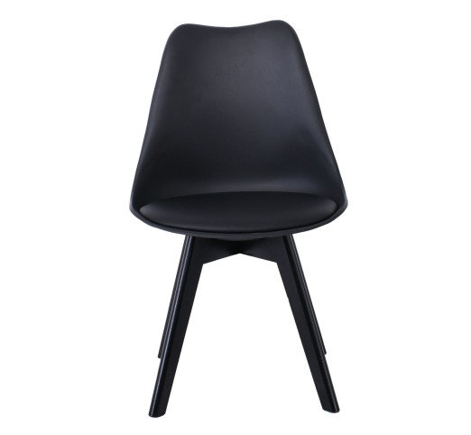 MARTIN Chair / PP Black - Wooden Leg Black - Assembled Cushion