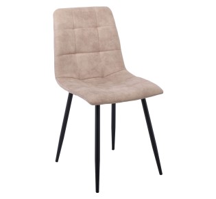 LYDIA Chair / Metal Black - Beige Suede Fabric 2