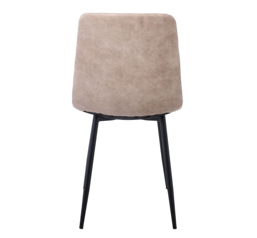 LYDIA Chair / Metal Black - Beige Suede Fabric