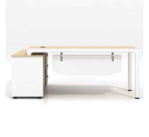 THESIS Γραφείο Αναστρέψιμη Γωνία 180x160cm / Απόχρωση Beech - Άσπρο
