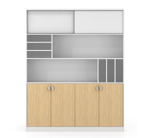 THESIS Bookcase 160x40x200cm / Beech - White
