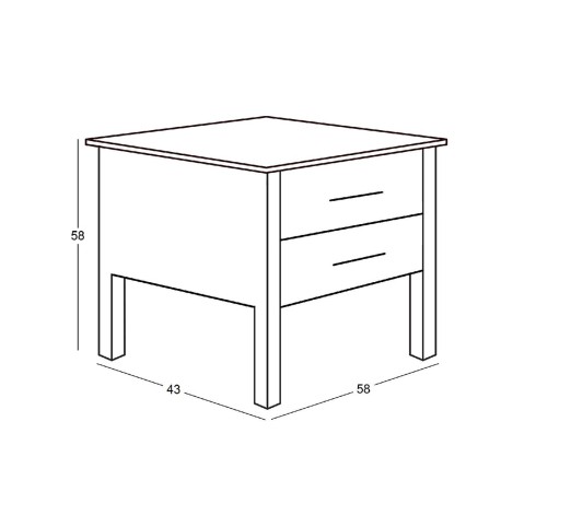 FINO Bedside 58x43xH58cm / White