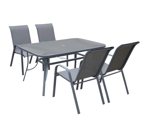 RIO 5pcs Set / Metal Dark Grey - Textilene Grey