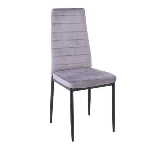 JETTA Chair / Metal Black - Velure Fabric Grey