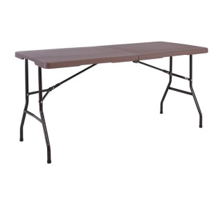 BLOW Τραπέζι Συνεδρίου - Catering Πτυσσόμενο Βαλίτσα 180x74cm / Μέταλλο Μαύρο - HDPE Καφέ 35mm