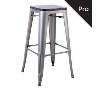RELIX Wood Black Bar Stool-Pro Matte Metal