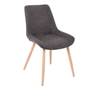 MORGAN Chair Natural Metal Paint/Suede Grey Fabric 2
