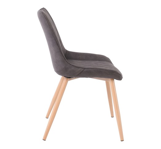 MORGAN Chair Natural Metal Paint/Suede Grey Fabric