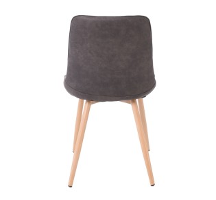 MORGAN Chair Natural Metal Paint/Suede Grey Fabric