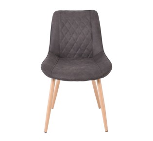 MORGAN Chair Natural Metal Paint/Suede Grey Fabric