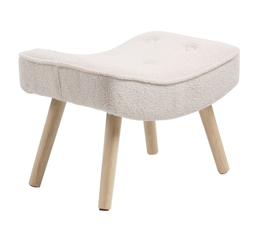 ALMA Stool Natural / Teddy White Fabric - K/D