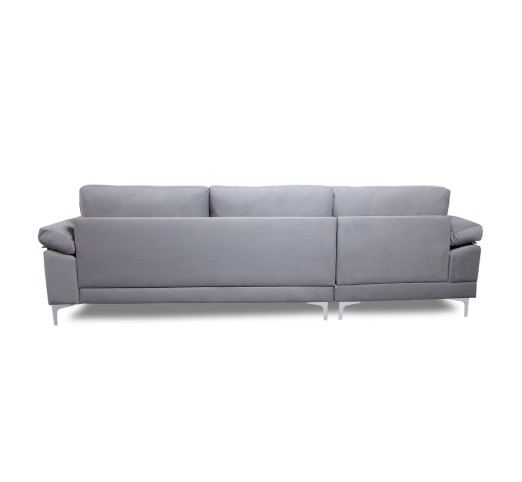 ALEX Corner Sofa - Right Sitting Chaise / Fabric Grey Velure