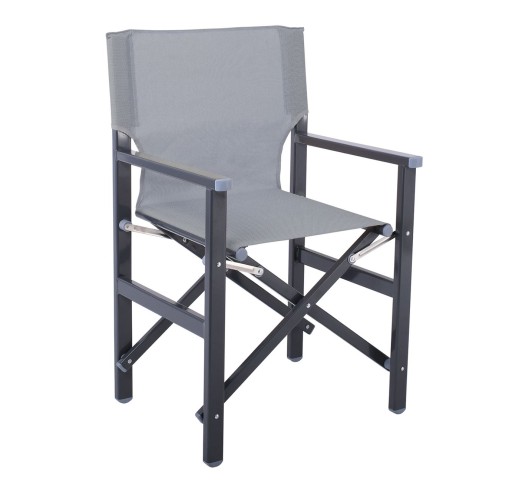 Director Armchair / Aluminium Anthracite - Textilene - One piece - Grey