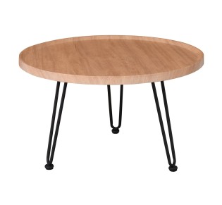MATRIX Coffee Table Ø76x45cm Natural / Metal Black 2