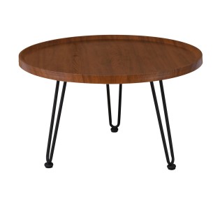 MATRIX Coffee Table Ø76x45cm Walnut / Metal Black 2