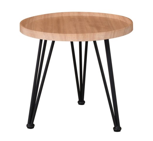 MATRIX Coffee Table Ø50xH46cm / Natural - Metal Black