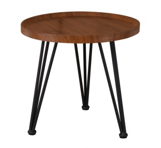 MATRIX Coffee Table Ø50x46cm Walnut / Metal Black