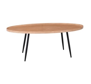 MATRIX Τραπεζάκι 120x60x46cm Σαλονιού Καθιστικού / Μέταλλο Βαφή Μαύρο - Ξύλο Φυσικό