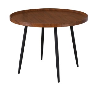 MATRIX Coffee Table Ø70x52cm Walnut / Metal Black 2