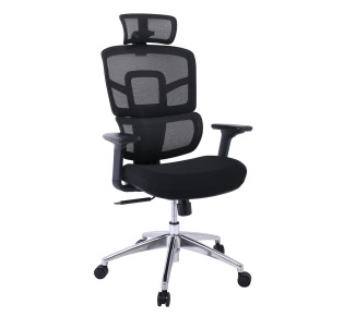 BF8400 Manager Armchair / Black Fabric - ALU Base