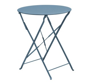 ZAPPEIOU Pantone Folding Table Ø60cm / Metal - Sandy Blue 5415C