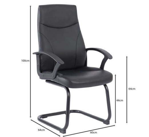BF1250V Office Visitor Armchair / Black PU