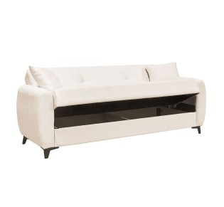DARIO Sofa - Bed with Storage 3-Seater / Fabric Ecru