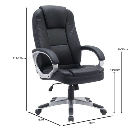 BF6950W Manager Armchair / Black PU