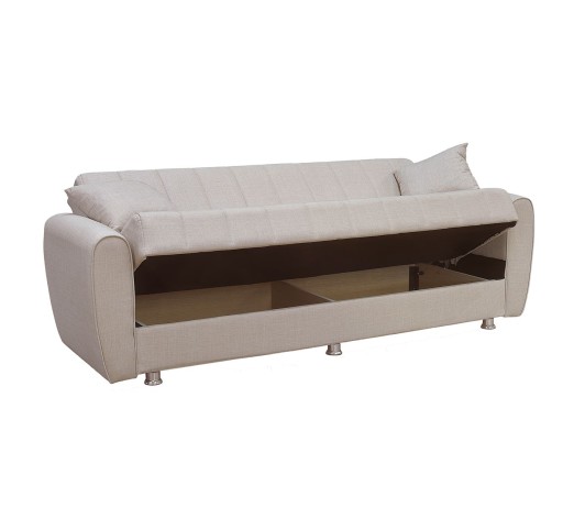 SYDNEY Sofa - Bed with Storage 3 Seater / Fabric Beige