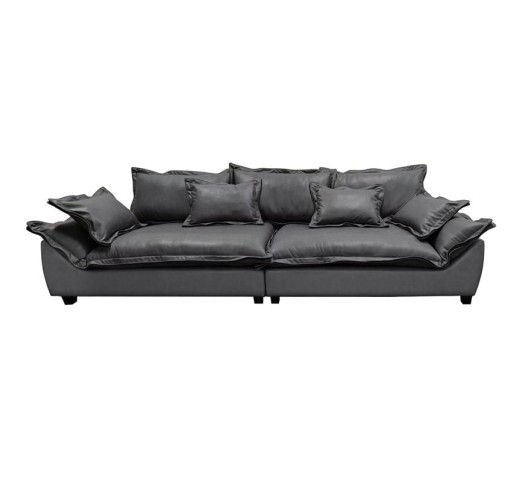 DARBY 3-seater Sofa Dark Grey Nabuk Fabric