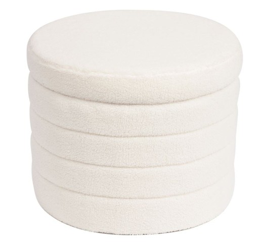 GROOVY Storage Stool / Teddy Cream Fabric