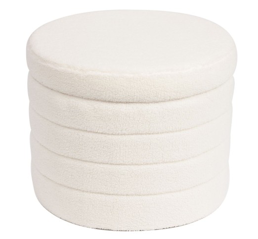 GROOVY Storage Stool / Teddy Cream Fabric