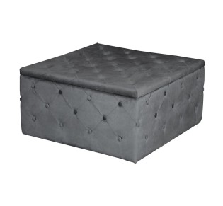 TIBOR Storage Stool Velure Grey Fabric