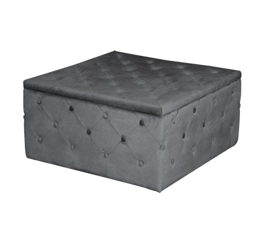 TIBOR Storage Stool Velure Grey Fabric