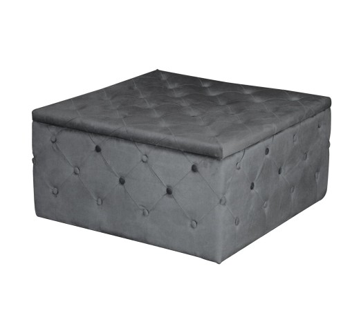 TIBOR Storage Stool Velure Grey Fabric