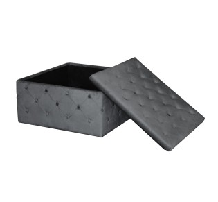 TIBOR Storage Stool Velure Grey Fabric