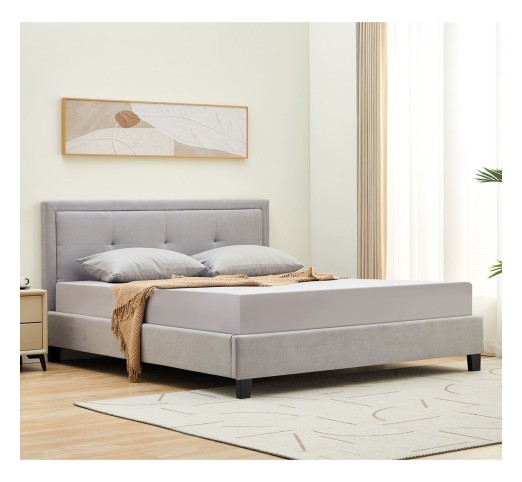 BECO Bed for Mattress 150x200cm / Light Grey Fabric