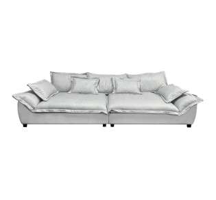 DARBY 3-seater Sofa Grey Stone Nabuk Fabric 2