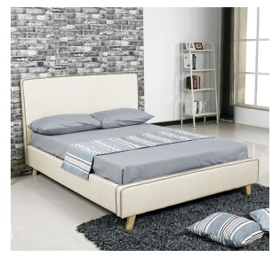 MORISSON Κρεβάτι Διπλό για Στρώμα 140x190cm / Ύφασμα Εκρού